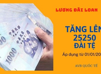 Mức lương xuất khẩu lao động Đài Loan năm 2022