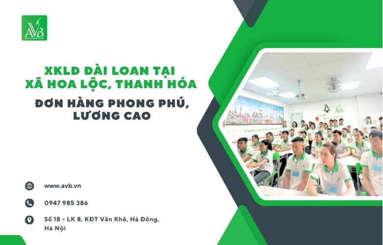 Xkld Đài Loan tại xã Hoa Lộc, Thanh Hóa – Đơn hàng phong phú, lương cao