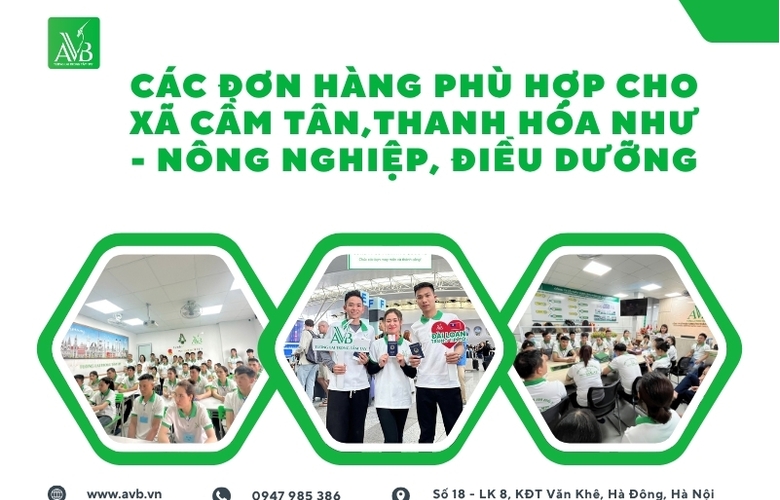 Các đơn hàng phù hợp cho xã Cẩm tân,Thanh Hóa -Nông nghiệp, điều dưỡng