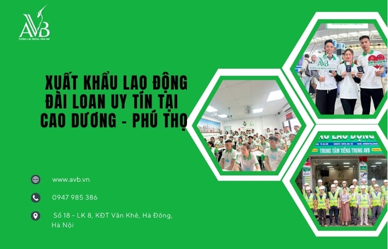 Lương cao 35 triệu/tháng-Xuất khẩu lao động Đài Loan xã Cao Dương-Phú Thọ