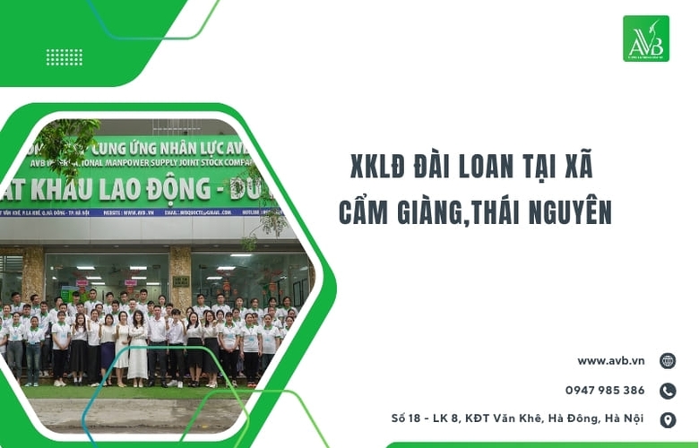 XKLĐ Đài Loan,việc làm tốt thu nhập 35 triệu/tháng,Xã Cẩm Giàng,Thái Nguyên