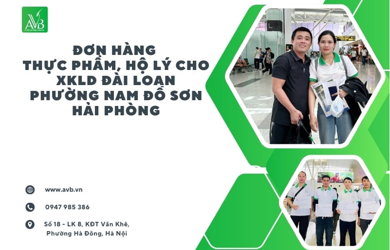 Đơn hàng Thực phẩm, Hộ lý cho xkld Đài Loan phường Nam Đồ Sơn – Hải Phòng