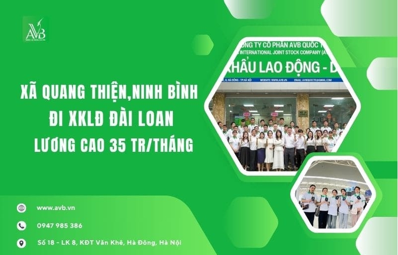 Xã Quang Thiện,Ninh Bình đi XK lao động Đài Loan thu nhập đến 35 triệu tháng