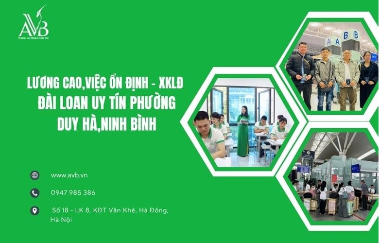 Lương cao, việc ổn định:Xuất khẩu LĐ Đài Loan uy tín phường Duy Hà,Ninh Bình