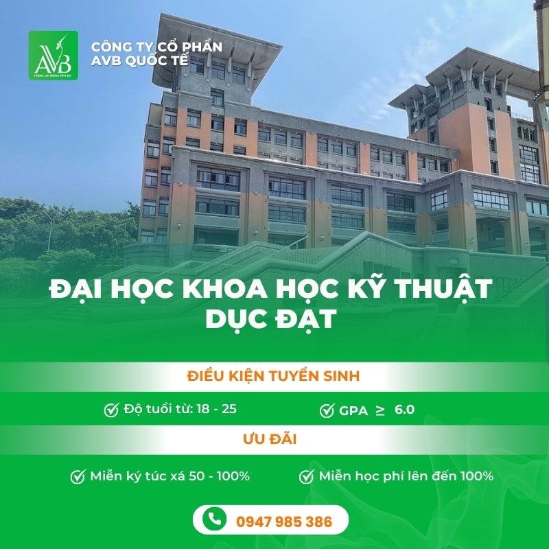 Thông tin tuyển sinh Trường Đại học Khoa học kỹ thuật Dục Đạt
